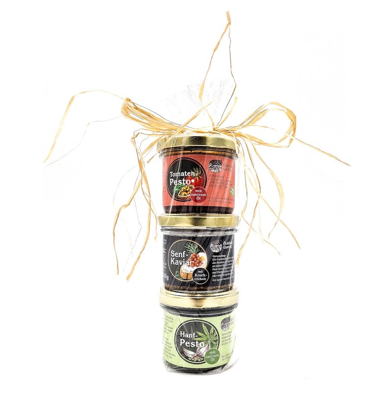 Geschenkset Pesto - natürliche Pestos & Senfkaviar